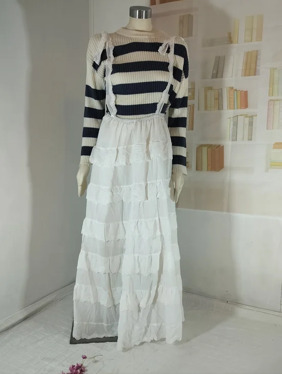 White Ruffle Maxi Skirt - Picture 1 of 5